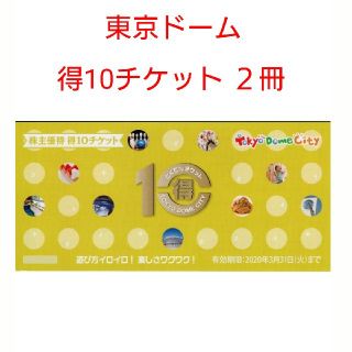 ヨミウリジャイアンツ(読売ジャイアンツ)の東京ドームシティ 株主優待券 ２冊セット 得10チケット スパラクーア リラッサ(遊園地/テーマパーク)