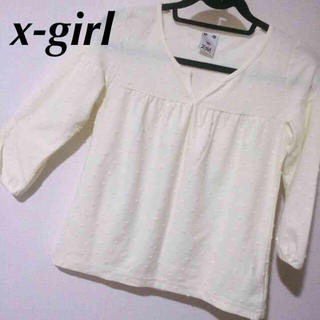 エックスガール(X-girl)のx-girlホワイトドットニット(Tシャツ(長袖/七分))
