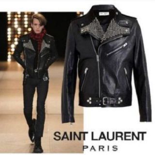 サンローラン(Saint Laurent)の「うまい様専用」SAINT LAURENT PARIS スタッズライダース(ライダースジャケット)