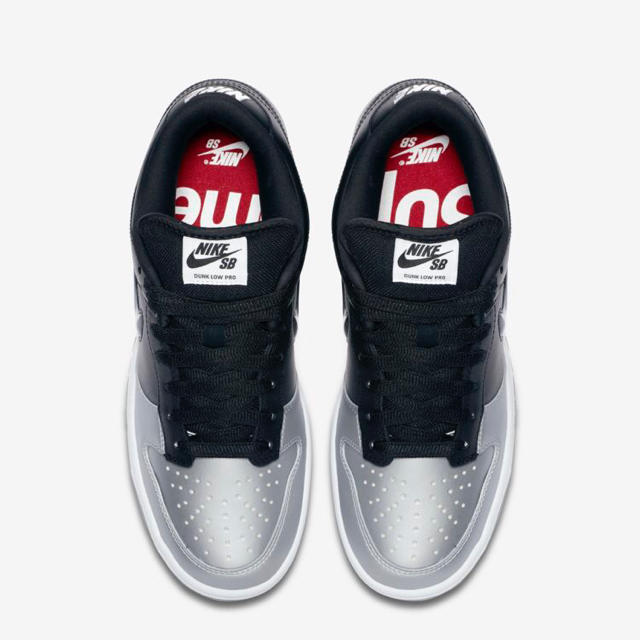 Supreme/Nike SB Dunk Low ブラック&シルバー 27cm