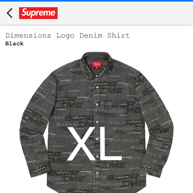 supreme デニムシャツ 黒 XL