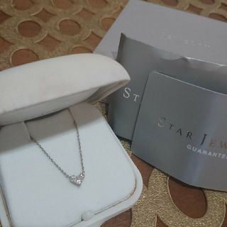 スタージュエリー(STAR JEWELRY)のSTAR  JEWELRY ☆ミステリアスハートネックレスpt  0.28ct(ネックレス)