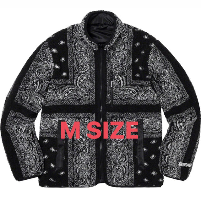 ブルゾンsupreme bandana fleece jacket M