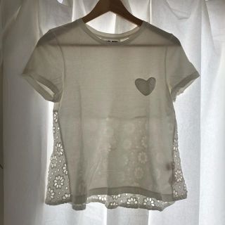 ミュベールワーク(MUVEIL WORK)のMUVEIL WORK ハートポケット バックレースTシャツ(Tシャツ(半袖/袖なし))