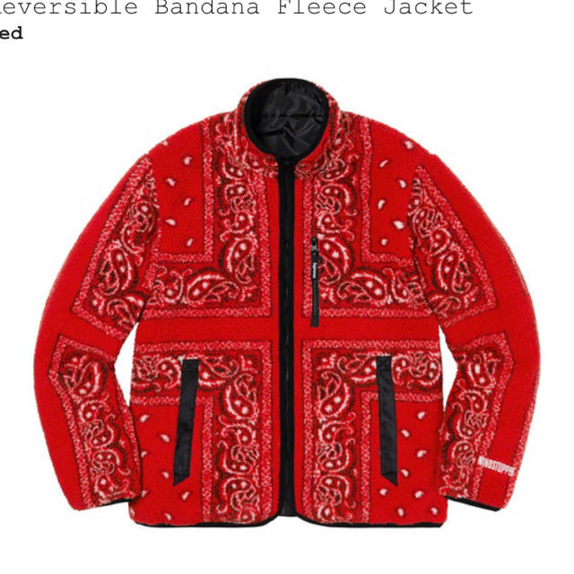 赤 M Reversible Bandana Fleece Jacket