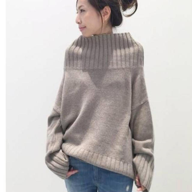 アパルトモン  タートルネック WIDE KNIT ブラウンレディース