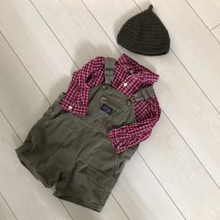 ベビーギャップ(babyGAP)のbabygap  チェックシャツ 長袖ロンパース 90(Tシャツ/カットソー)