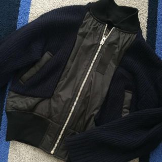 サカイ(sacai)のsacai ニットブルゾン MA1風(ブルゾン)