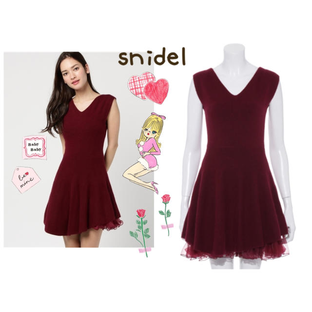 SNIDEL(スナイデル)の【大人気完売品 】snidel ノースリフィット フレアワンピース レディースのワンピース(ミニワンピース)の商品写真