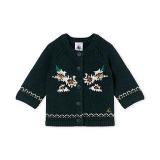 プチバトー(PETIT BATEAU)のあー様専用♡18mプチバトー  ウール＆コットンジャガードニットカーディガン(カーディガン/ボレロ)