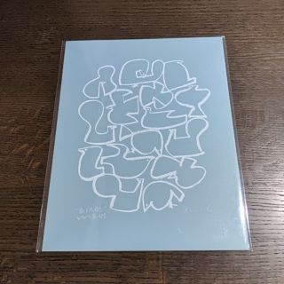 イデー(IDEE)のバーズワーズ　シルクスクリーン　水色系　鳥(絵画/タペストリー)