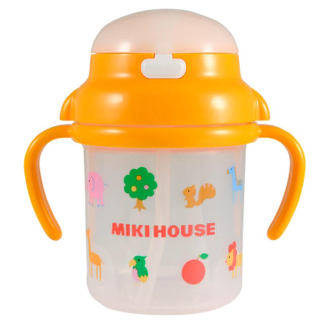 mikihouse(ミキハウス)の▶︎ミキハウス◀︎ストローマグ  新品未使用 イエロー アニマル ベビー食器 キッズ/ベビー/マタニティの授乳/お食事用品(マグカップ)の商品写真