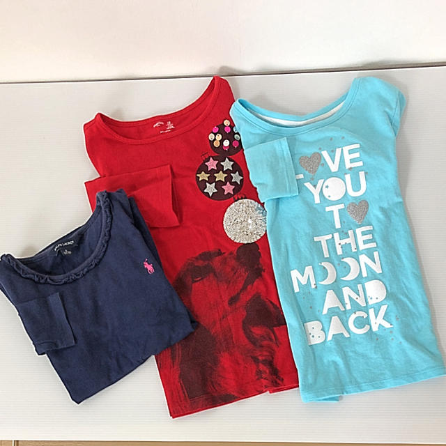 GAP Kids(ギャップキッズ)のGAP KIDS&ラルフローレン  女の子ロンT   120サイズ 3つセット キッズ/ベビー/マタニティのキッズ服女の子用(90cm~)(Tシャツ/カットソー)の商品写真