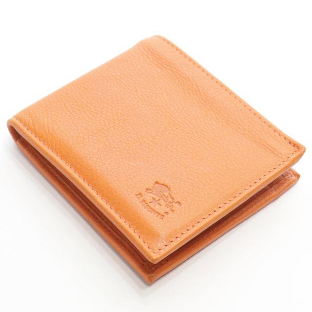 新品 イルビゾンテ 二つ折り 財布 札入れ レザー ロゴ コインケース オレンジ 3