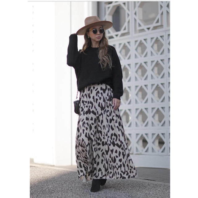 animal patten maxi skirtロングスカート