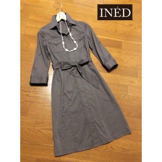 イネド(INED)のイネドINED★秋色シャツワンピース(ひざ丈ワンピース)