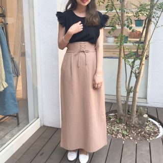 フラワー(flower)のflower / breeze lace up skirt(ロングスカート)