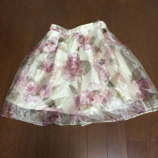 ミッシュマッシュ(MISCH MASCH)のお花オーガンジースカート(ひざ丈スカート)