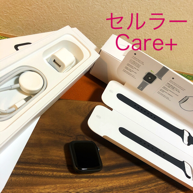 ケア付】アップルウォッチ4 GPS+セルラー 44mm アルミスペースグレイ-