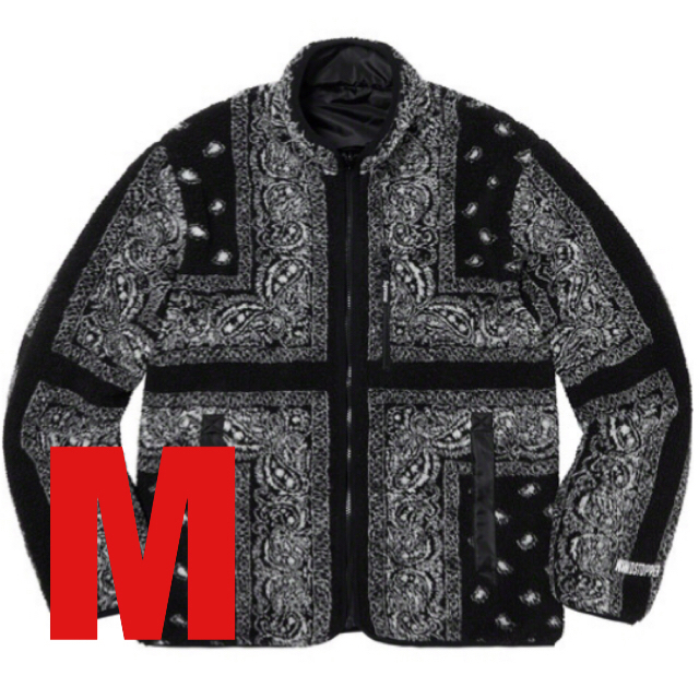 supreme bandanna fleece jacket Mサイズ 即発送