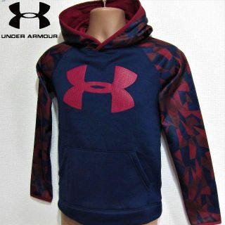 アンダーアーマー(UNDER ARMOUR)のアンダーアーマー◆デカロゴプルオーバーパーカー◆ネイビー×パープル(パーカー)