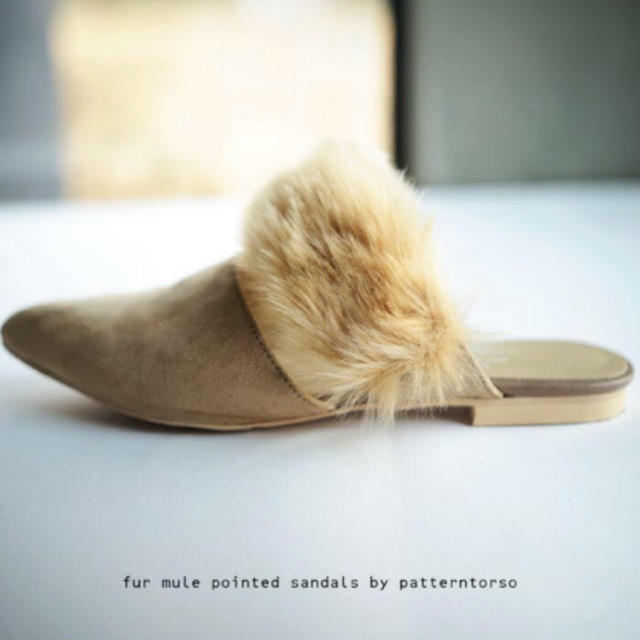 antiqua(アンティカ)のアンティカ  ファー ミュール レディースの靴/シューズ(ミュール)の商品写真
