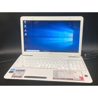 トウシバ(東芝)の第2世代 i3 Windows10 東芝 ホワイト ノートパソコン オフィス(ノートPC)