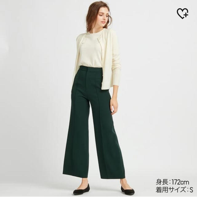 UNIQLO(ユニクロ)のユニクロ ハイウエストドレープワイドストレートパンツ レディースのパンツ(カジュアルパンツ)の商品写真