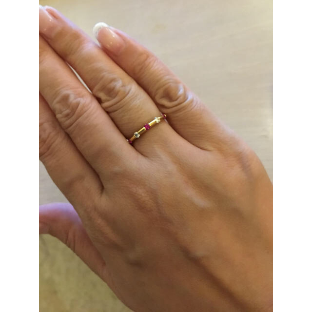 オレフィーチェ ルビー×ダイヤ リングk18サイズ12号 レディースのアクセサリー(リング(指輪))の商品写真