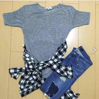 オゾック(OZOC)のOZOC♡シンプルニットTシャツ(Tシャツ(半袖/袖なし))