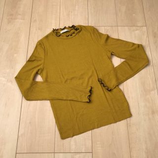 ザラ(ZARA)の【美品】ZARA◆フリルリブカットソー(カットソー(長袖/七分))