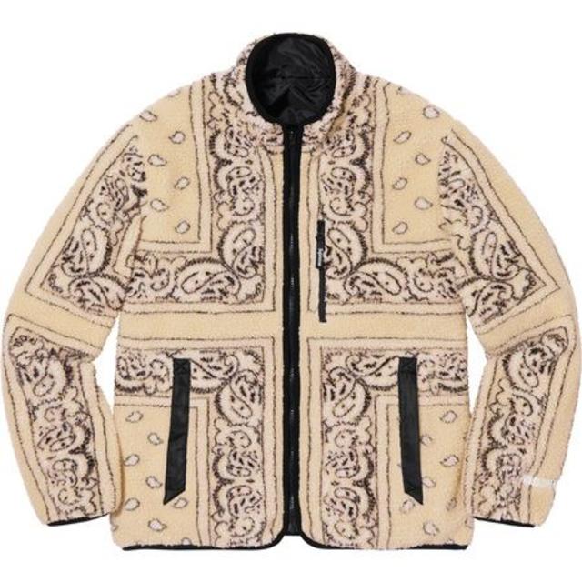 Reversible Bandana Fleece Jacket Tan S