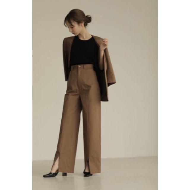 louren straight highwaist pants/brown