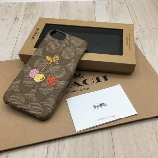 コーチ(COACH)の新品 coach シグネチャ 人気 iPhone 8専用ケース チェリー柄(iPhoneケース)