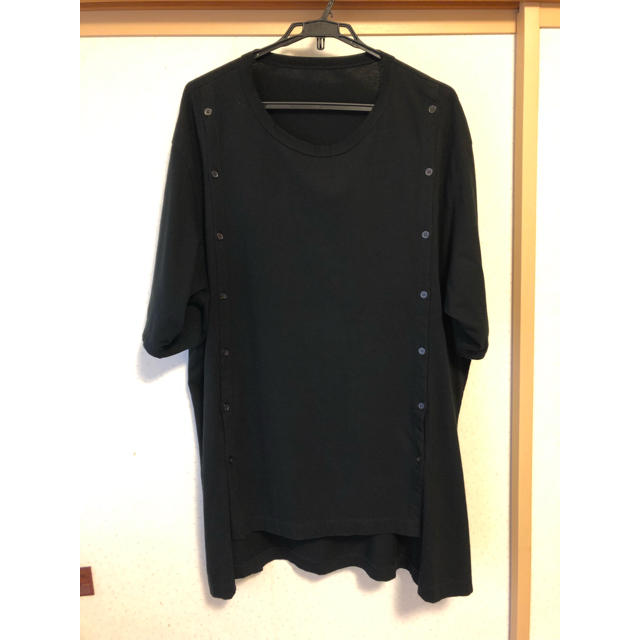 Yohji Yamamoto(ヨウジヤマモト)の30/コットン天竺 釦開閉 ジャンボカットソー半袖 Ground Y   メンズのトップス(Tシャツ/カットソー(半袖/袖なし))の商品写真