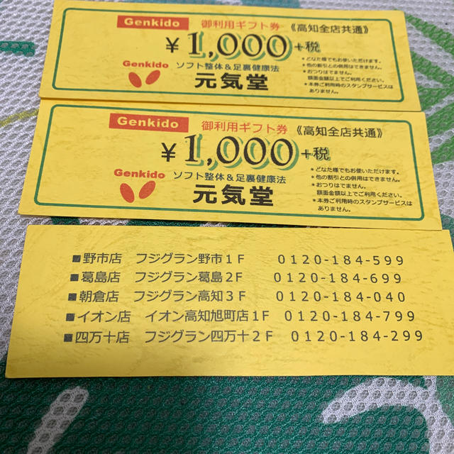 元気堂 ギフト券3千円 (高知全店共通) チケットの優待券/割引券(ショッピング)の商品写真