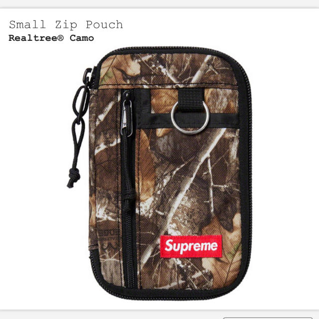 supreme  small zip pouch real tree camo