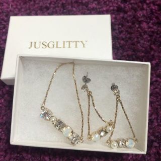 ジャスグリッティー(JUSGLITTY)のジャス♡ネックレス&ピアスセット(ピアス)