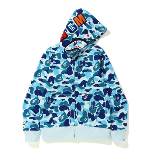 激レア2XLサイズ新品！ BAPE ABCカモシャークパーカー青迷彩