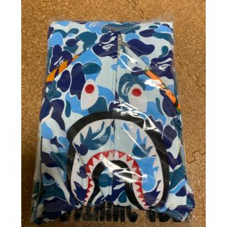 激レア2XLサイズ新品! BAPE ABCカモシャークパーカー青迷彩