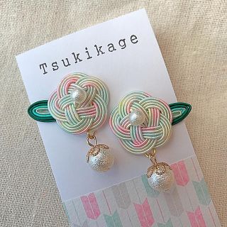 数量限定割引！ 水引ピアス【椿】なないろ 新色(ピアス)