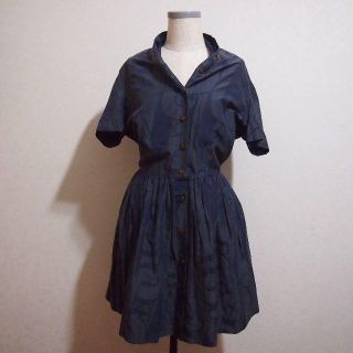 ヴィヴィアンウエストウッド(Vivienne Westwood)のUSEDCLOTHING ヴィヴィアンウエストウッドレッドレーベル極太鎖柄シャツ(ひざ丈ワンピース)