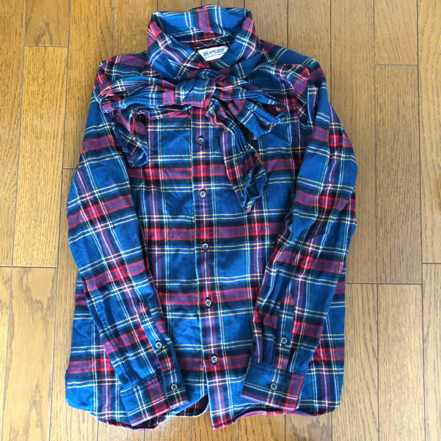 BEAMS BOY(ビームスボーイ)のBEAMS BOY ネルシャツ チェック アスコットタイ ブラウス 18AW  レディースのトップス(シャツ/ブラウス(長袖/七分))の商品写真