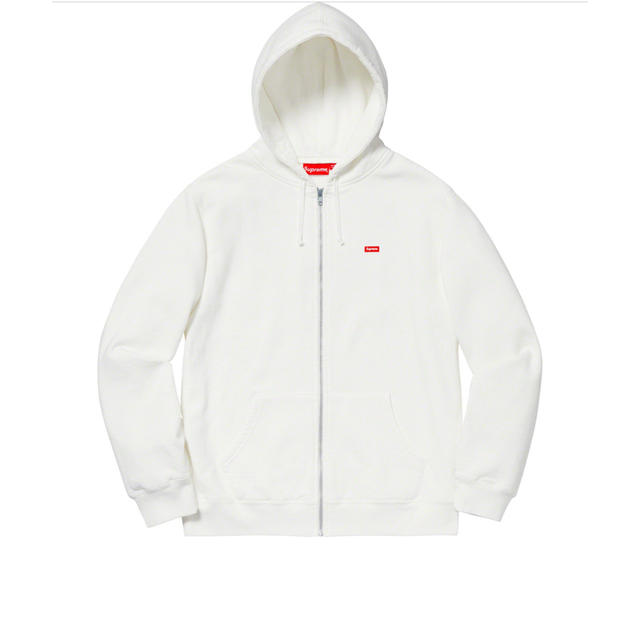 Whiteサイズ新品 supreme スモールボックスロゴジップアップパーカー グレー 19SS