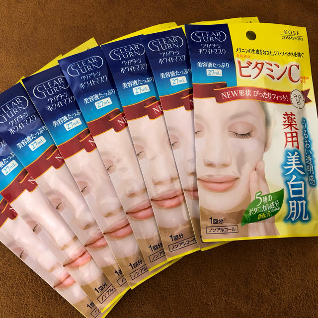 KOSE COSMEPORT(コーセーコスメポート)のクリアターン ホワイトマスク8枚 コスメ/美容のスキンケア/基礎化粧品(パック/フェイスマスク)の商品写真