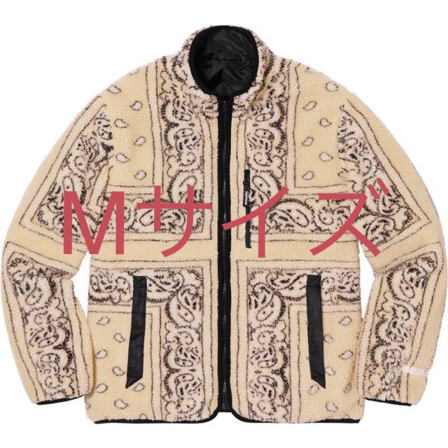 Ｍサイズ Reversible Bandana Fleece Jacket タン-