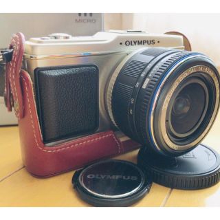 オリンパス(OLYMPUS)のグリフィン様専用　OLYMPUS PEN  E-P1 ワインレッドのケース付(ミラーレス一眼)