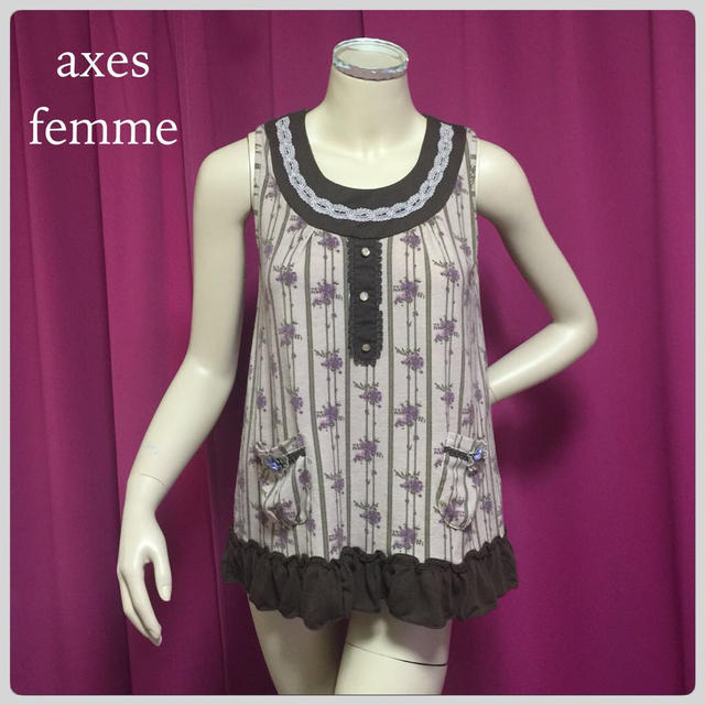 axes femme(アクシーズファム)のaxes♡渋めカラー小薔薇チュニック レディースのトップス(チュニック)の商品写真