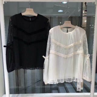 ジルスチュアート(JILLSTUART)の☆パール様専用☆17280円☆ジルスチュアート☆プリーツ☆レース☆ブラウス☆(シャツ/ブラウス(長袖/七分))