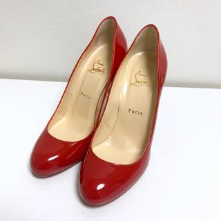 クリスチャンルブタン(Christian Louboutin)のクリスチャン ルブタン パテント レザー パンプス 赤 39 箱有り(ハイヒール/パンプス)